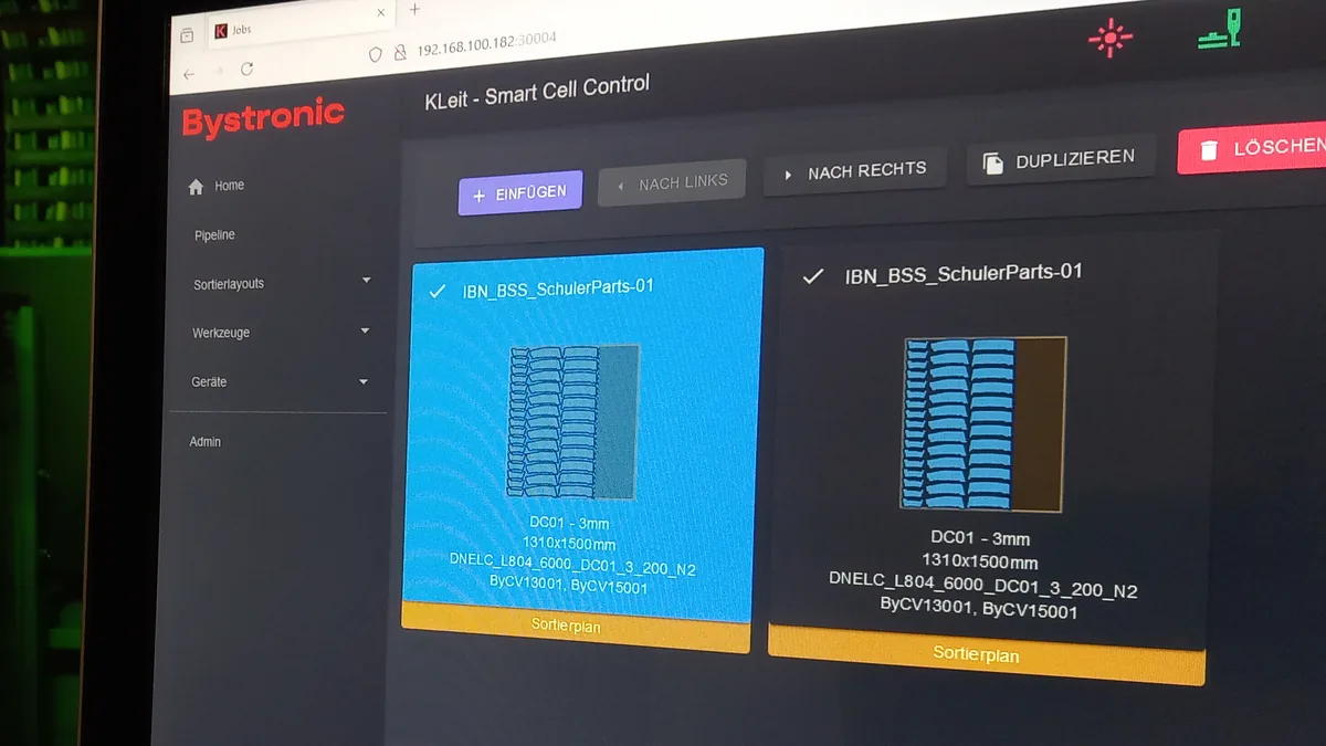 KLeit Smart Cell Control mit KODI am Bedienterminal der Laserzelle